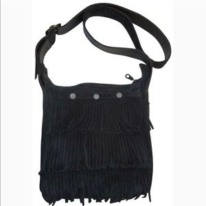 Minnetonka Black Fringe Crossbody Bag